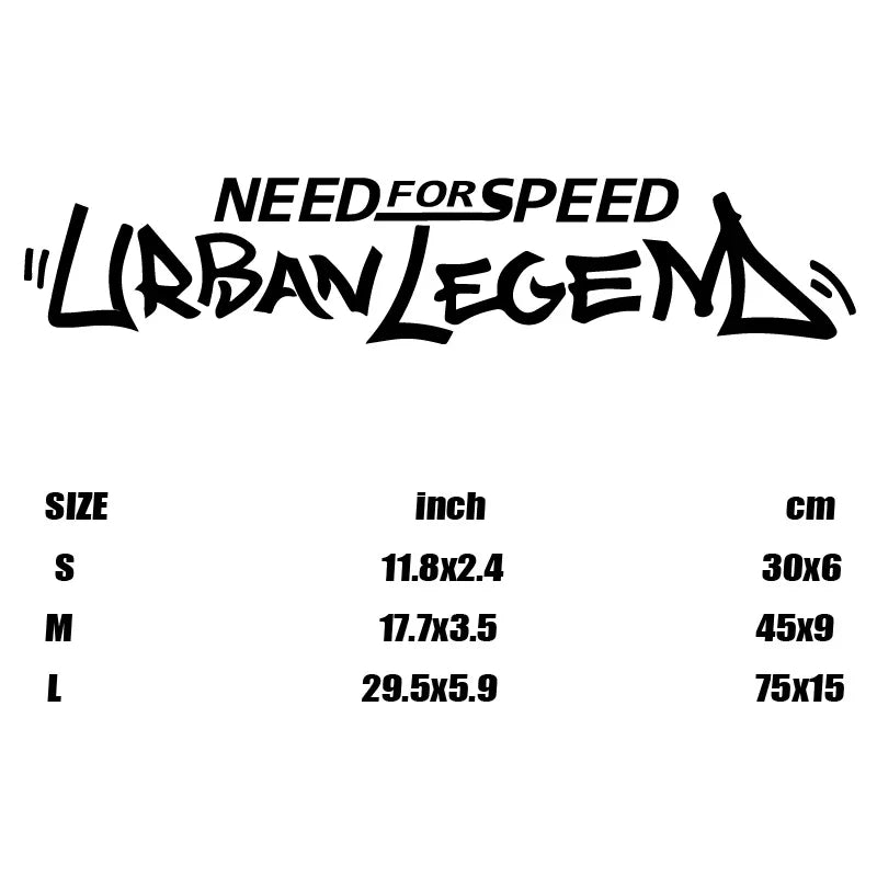 "URBAN LEGEND,NEED FOR SPEED"Stickers,Elevate Your Car's Look with this Creative Fun Car Sticker! (ONLINE ORDER ONLY)