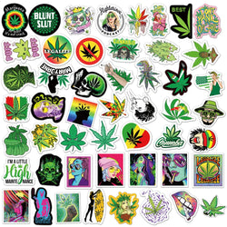 10/30/50/100PCS Funny Characters Leaves Weed Smoking Stickers Cool Waterproof Graffiti Decal For Skateboard Phone Motorcycle Car (ONLINE ORDER ONLY)