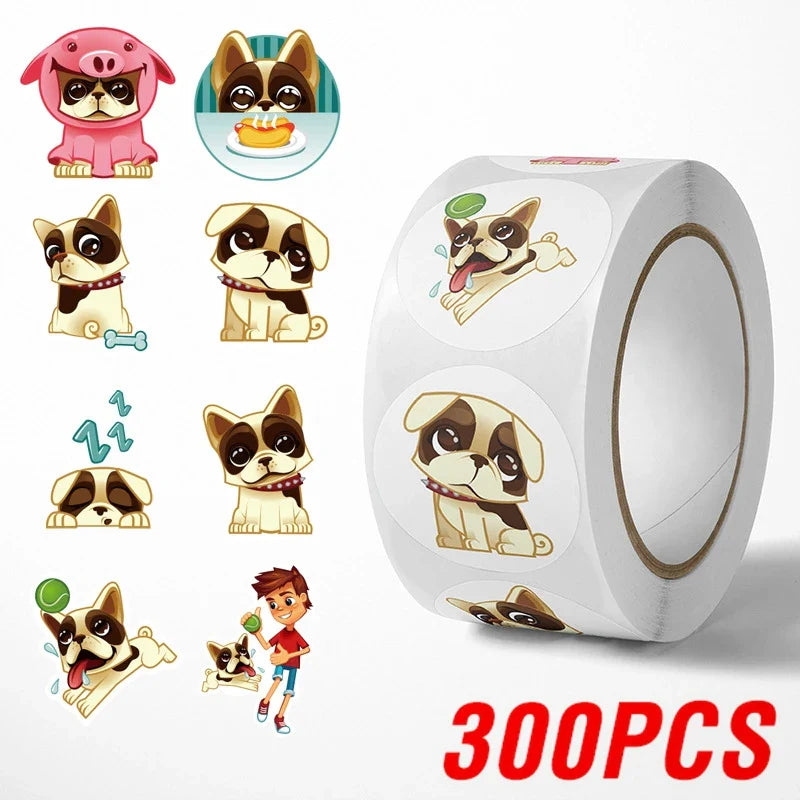 100-500pcs Reward Sticker Cartoon Dog Pattern Encouragement Stickers For Students Teachers Cute Animals Stationery Stickers (ONLINE ORDER ONLY)