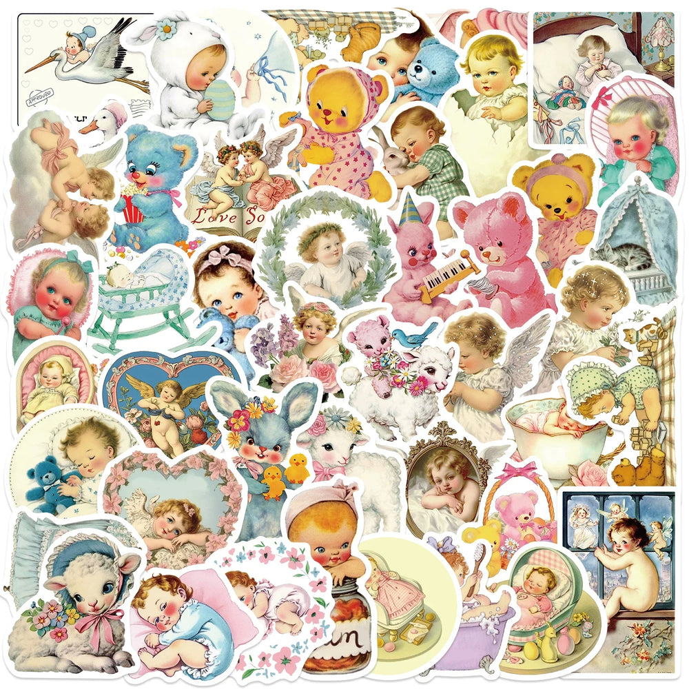 50Pcs Angel Waterproof Decorative Stickers for Phone Case Laptop Helmet Skateboard DIY Creative Graffiti Sticker Decoration (ONLINE ORDER ONLY)