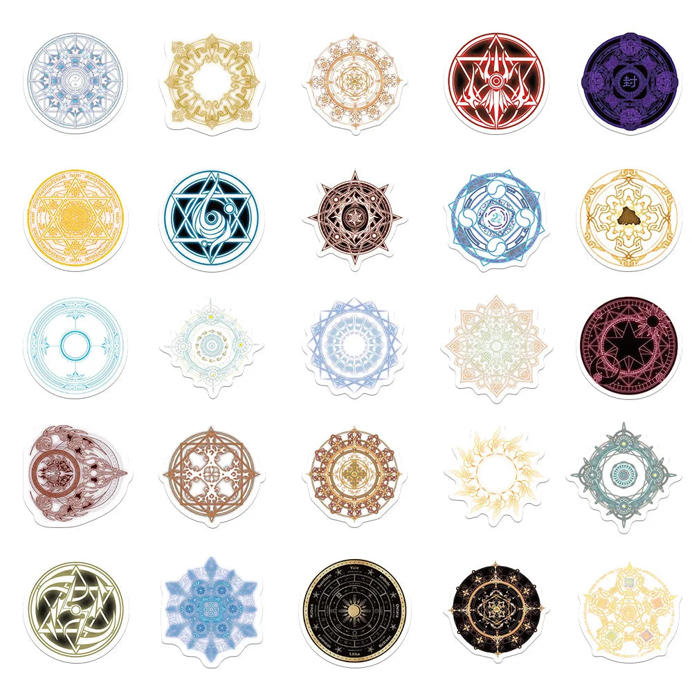 10/50Pcs Anime Magic Circle Stickers Decals For Refrigerator Laptop Skateboard Luggage Phone Stickers Kids Party Toy (Online Order Only)