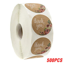 100-500pcs Round Natural Kraft Handmade Stickers Scrapbooking For Package Adhesive Thank You Sticker Seal Labels Stationery (ONLINE ORDER ONLY)