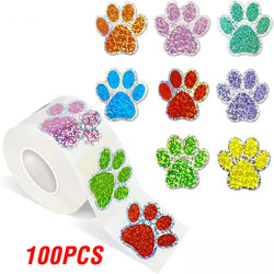 100-500pcs Black laser Sticker Paw Print Reward Stickers Dog Cat Bear Paw Labels for Teacher Student Stationery Sticker (ONLINE ORDER ONLY)
