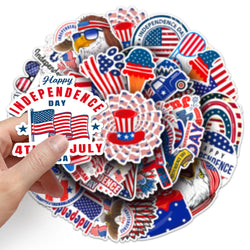 10/50Pcs American Flag Independence Day Cool Stickers Laptop Guitar Luggage Phone Waterproof Graffiti Sticker Decal Kid Toys (ONLINE ORDER ONLY)