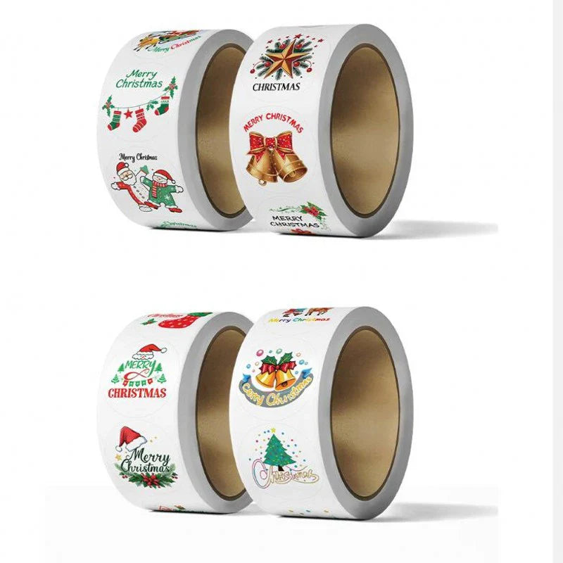 50-500Pcs Merry Christmas Stickers Christmas Theme Seal Labels Stickers For DIY Gift Baking Package Envelope Stationery Decor (ONLINE ORDER ONLY)