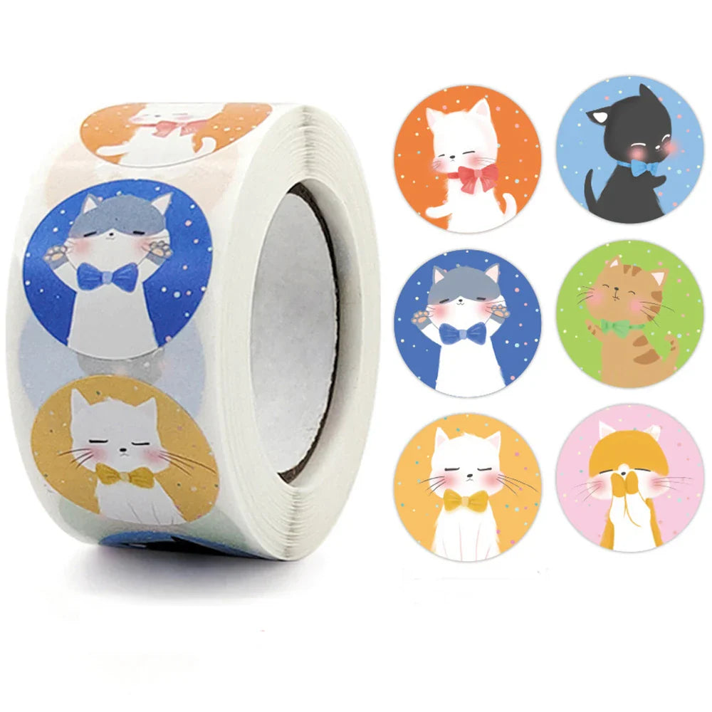 500pcs/roll 1inch Cartoon Animal Children Sticker Label Thank You Cute Toy Game Sticker DIY Gift Sealing Label Decoration 
 (ONLINE ORDER ONLY)