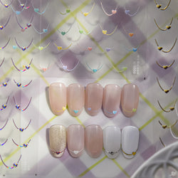 Mini Love Heart Arc Curved Line French Style Minimalist Colourful Self-adhesive Nail Art Decorations Stickers Manicure Decals (Online Order Only)