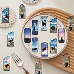 50pcs Cartoon Fantasy Cat Mysterious World Aesthetic Stickers Luggage Laptop Guitar Phone Waterproof PET Car Decals (Online Order Only)