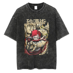 Naruto Rock Lee Streetwear T Shirt Vintage Washed Black (ONLINE ORDER ONLY)