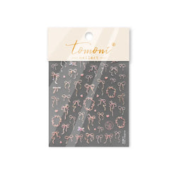 Colourful Tender Bowknot Embossment Shiny Tie Delicate Elegant 3D 5D Self Adhesive Nail Art Stickers Rhinestone Manicure Decals (ONLINE ORDER ONLY)