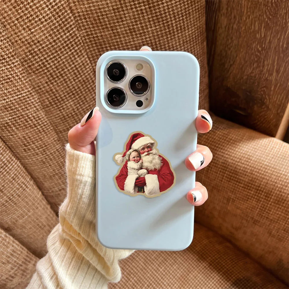 50pcs Retro Cute Santa Claus Christmas Cartoon Stickers Laptop Phone Scrapbook Suitcase Wall Sticker Kids Classics Toys (ONLINE ORDER ONLY)