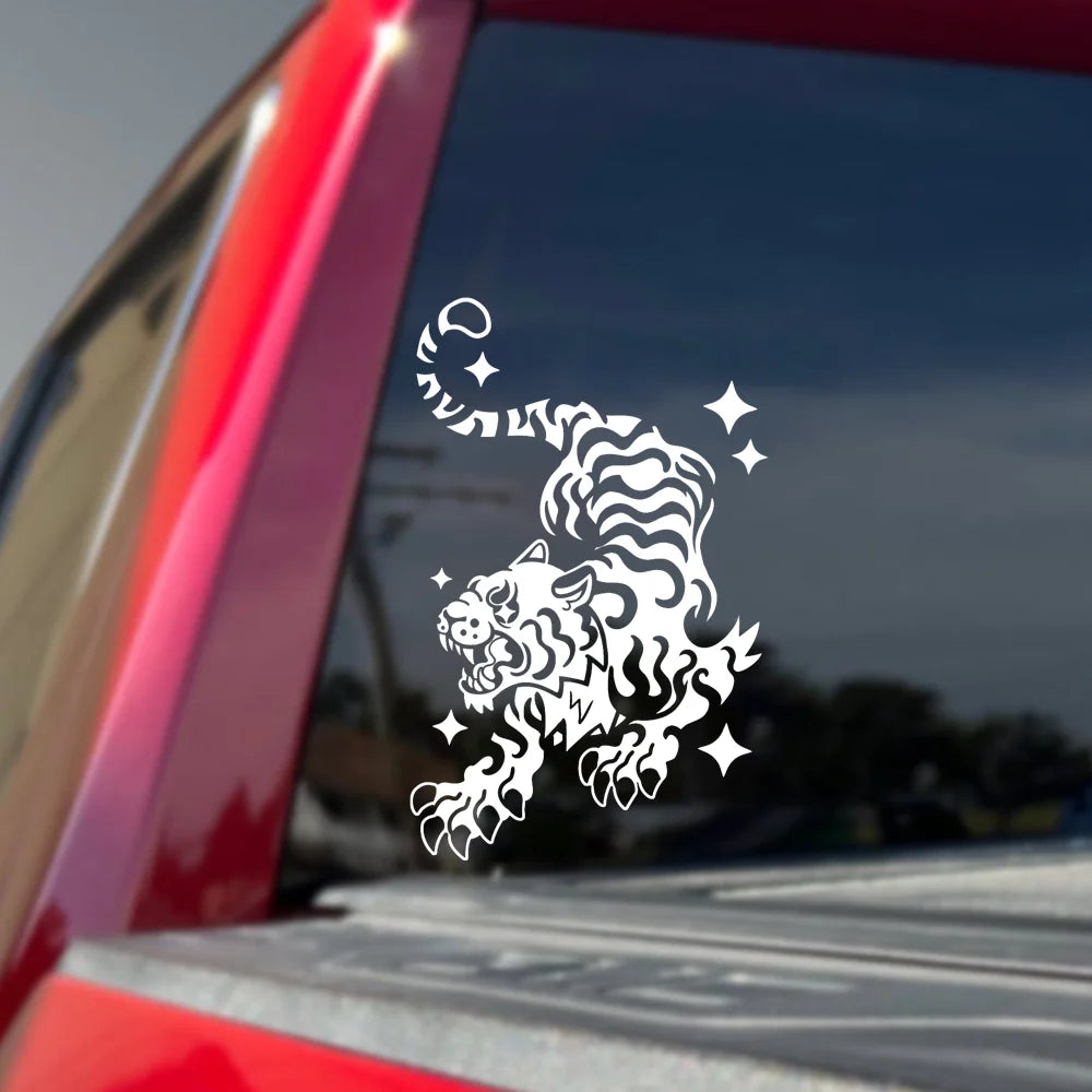Beast of Prey Tiger Car Stickers for Window Decoration Notebook Outdoor Sticker External Accessories Waterproof PVC Vinyl Decals (ONLINE ORDER ONLY)