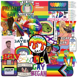 LGBT Pride Rainbow Stickers Pack - Waterproof Decals for Luggage, Laptop, Phone, Bike, Car, Guitar (Online Order Only)