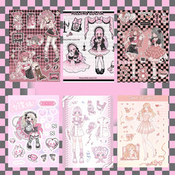 INS Sweet Candy Girl Stickers Diary Scrapbooking DIY Album Decoration Sticker Aesthetic Personalized Kawaii Stationery (ONLINE ORDER ONLY)