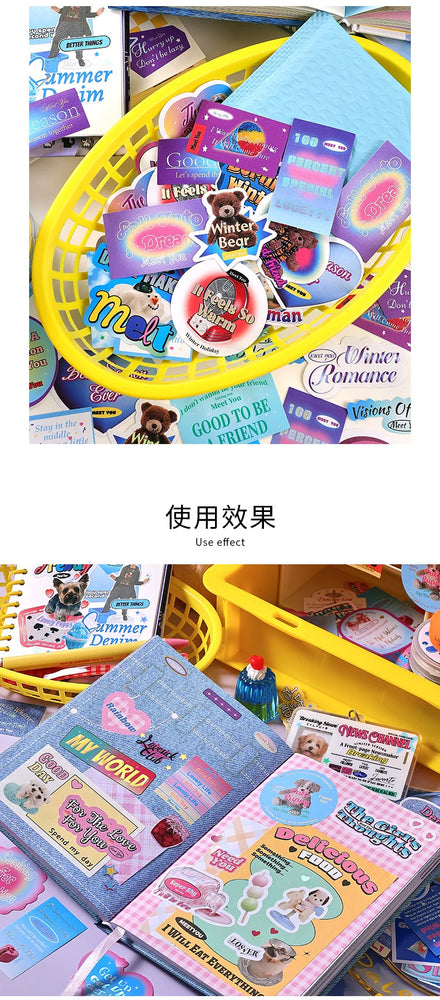 50Pcs/lot Ins Cute Bear Stickers Planner Journal Collage DIY idol card Decoration Material Scrapbook Sticker Kawaii Stationery (ONLINE ORDER ONLY)
