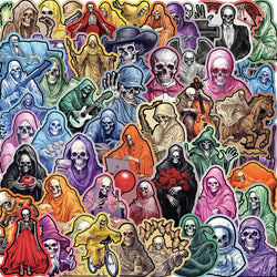55pcs Cool Cartoon Skull Waterproof Stickers Skateboard Car Phone Laptop Luggage Motorcycle Bike Decoration Sticker Decals (ONLINE ORDER ONLY)