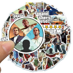 10/30/50pcs Game Grand Theft Auto Adventure Gta5 Sticker for Laptop Car Motorcycle Skateboard Graffiti Decal Sticker Kids Toys (ONLINE ORDER ONLY)