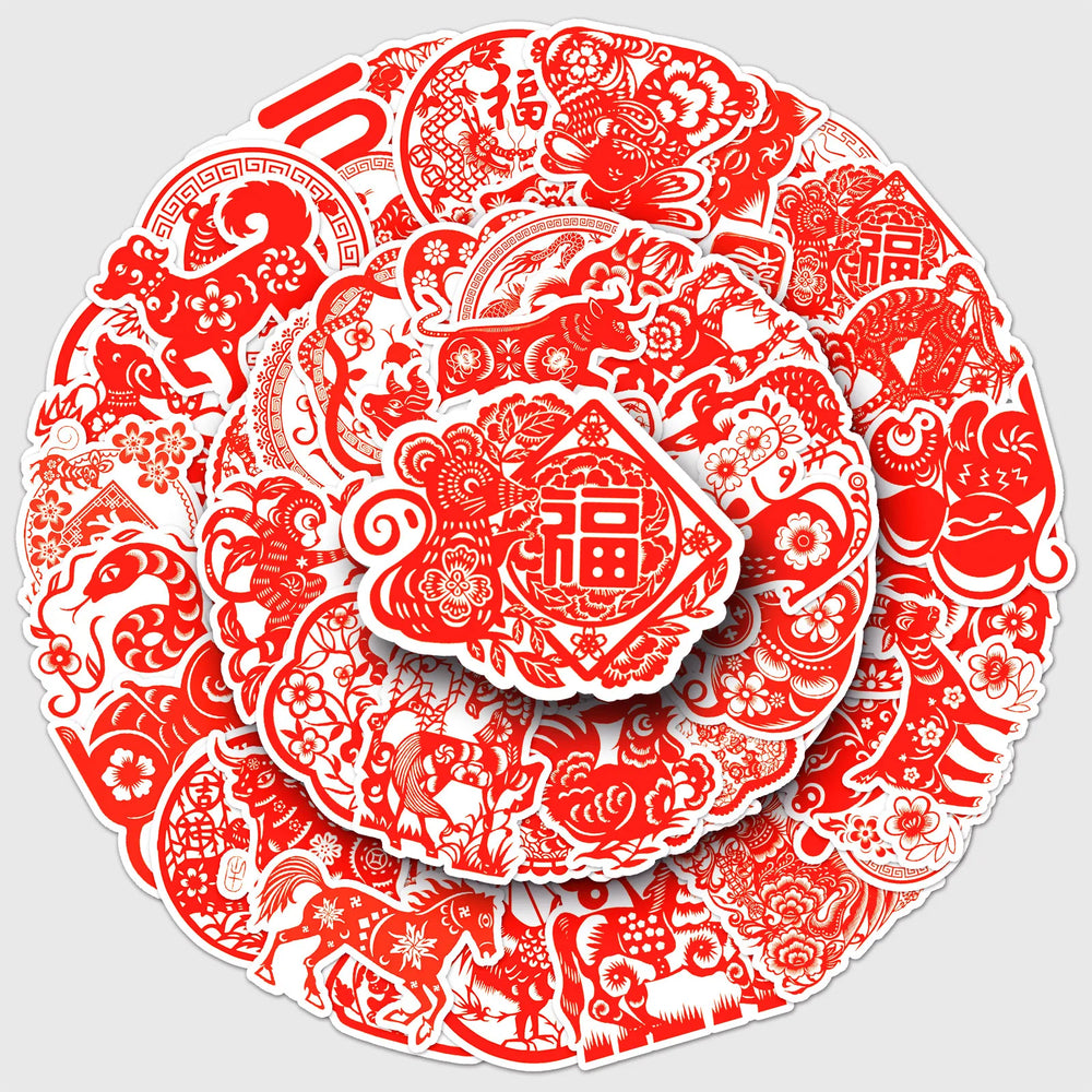 50Pcs Zodiac Cartoon Waterproof Vinyl Stickers for Skateboard Snowboard Decal (Online Order Only)