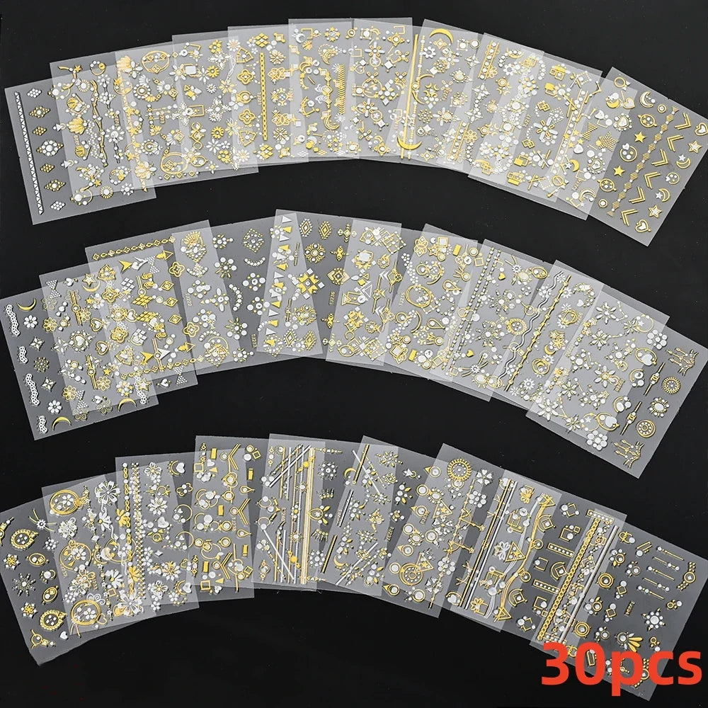 30pcs 3D Daisy Design Nail Art Sticker Set Acrylic Sanding Colorful Floral Decals Self-Adhesive Nail Art Supplies DIY Manicure * (ONLINE ORDER ONLY)
