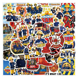 Fireman Sam Cartoon Sticker Pack - 55pcs for Suitcase, Water Cup, Phone, Laptop, Car, Scooter, Fridge (Online Order Only)