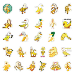 10/30/54PCS Banana Cartoon Stickers Funny Duck Graffiti Sticker Fridge Luggage Laptop Phone Guitar Skateboard Decals Kids Toys (ONLINE ORDER ONLY)