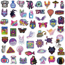 120 PCS Cartoon Psychedelic Stickers for Laptop Skateboard Motorcycles Bike Cars Fridge Waterproof Trippy Stickers for Kid (ONLINE ORDER ONLY)