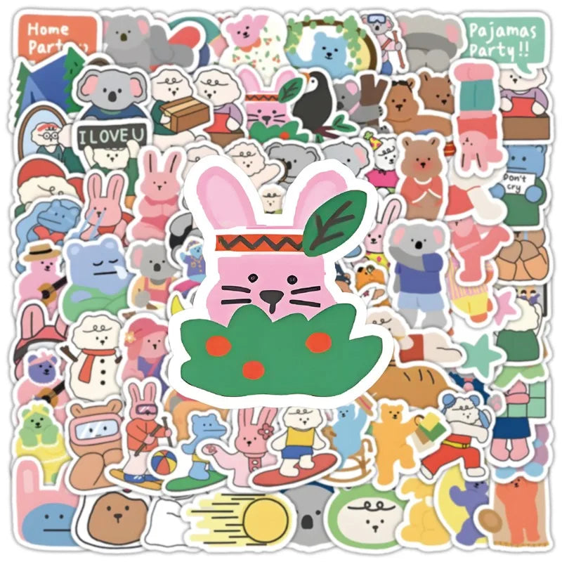 100pcs Kawaii Graffiti Stickers for Laptop, Phone, Car, Scooter, Water Bottle, Suitcase, Stationery, Refrigerator (Online Order Only)