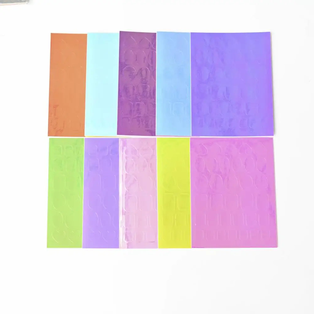 10/11/16Pcs Vibrant Aurora Holographic Nail Foils Ice Cube Cellophane Laser Jewelry Candy Nail Stickers Chameleon Manicure Decor (ONLINE ORDER ONLY)