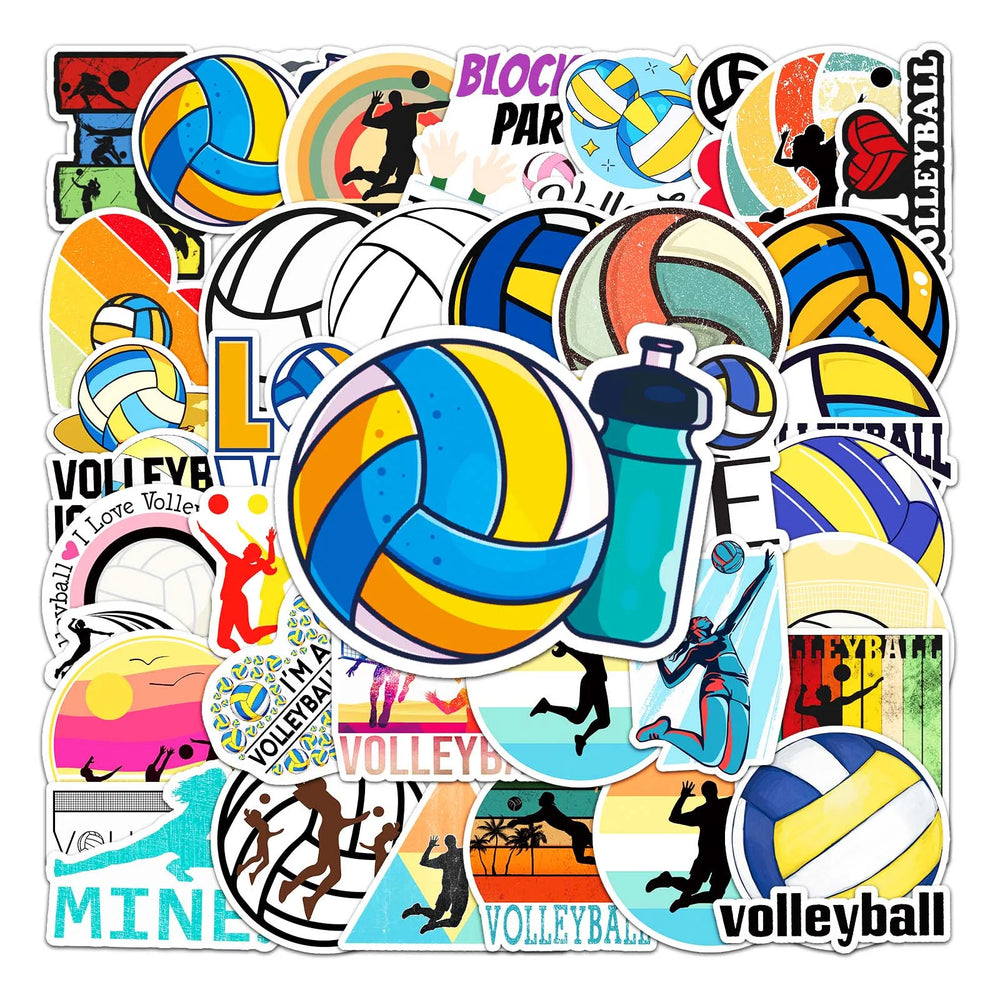 50Pcs Volleyball Cartoon Waterproof Vinyl Stickers for Skateboard Snowboard (ONLINE ORDER ONLY)