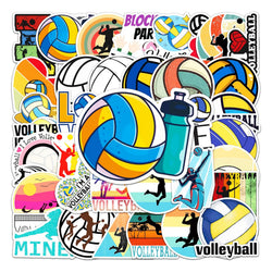 50Pcs Volleyball Cartoon Waterproof Vinyl Stickers for Skateboard Snowboard (ONLINE ORDER ONLY)