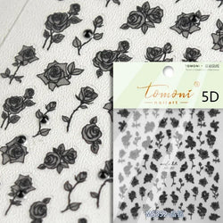 Gradient Halo Dyeing Dark Red Rose Flower Rhinestone Lace Bow Heart 3D Self Adhesive Nail Art Decoration Sticker Manicure Decals (ONLINE ORDER ONLY)
