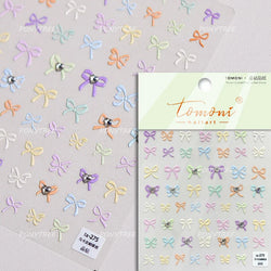 White Pearl Various Bowknot Line Tassel Tender Ribbon Arc Charming Self Adhesive Nail Art Decorations Stickers Manicure Decals (ONLINE ORDER ONLY)