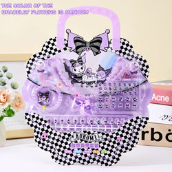 1Set(12Pcs+Jelly Glue+Stickers+Hairpin) Children Acrylic Fake Nails Kuromi Mymelody Cinnamoroll Fake Nails Non-Toxic Kid Gifts * (Online Order Only)