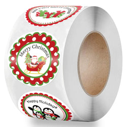 100-500pcs Christmas Stickers Roll Cartoons Gift Cards Party Package Cute Santa Label Sealing Decor Party Decorative Stickers (ONLINE ORDER ONLY)