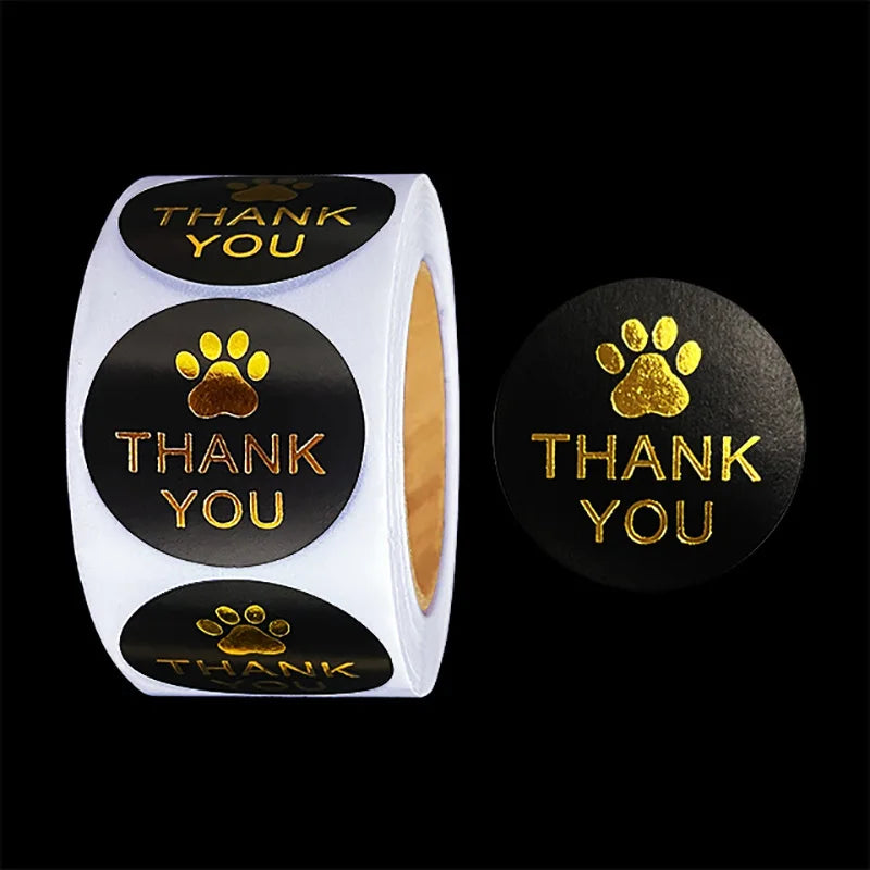 500 Pcs Round Black Thank You Bond Party Adhesive Diy Seal Stickers Decorative Album Diary Cartoon Label Decor (ONLINE ORDER ONLY)
