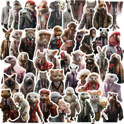 52PCS New Art Animal Retro Funny Kawaii Sticker DIY Phone Laptop Luggage Skateboard Graffiti Decals Fun for Kid Toy (ONLINE ORDER ONLY)