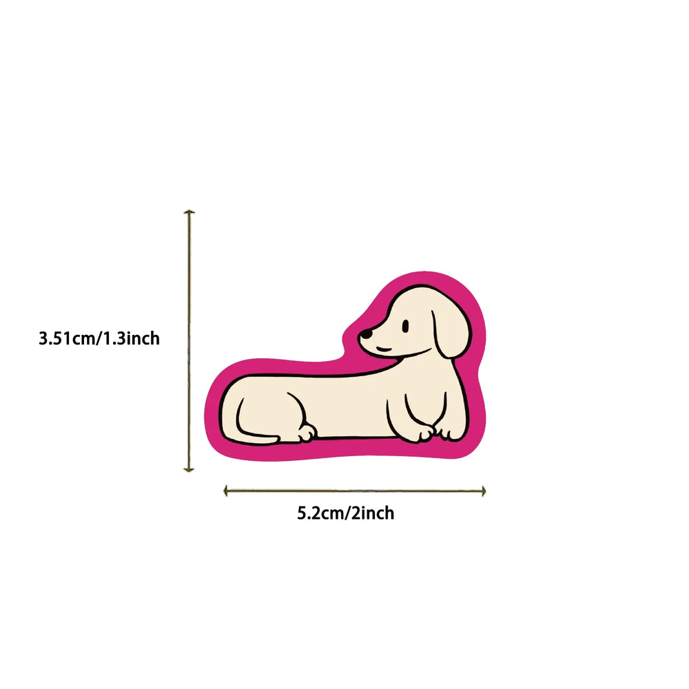 50Pcs Cartoon Dachshund Graffiti Stickers for DIY Desk Guitar Computer Refrigerator Creative Sausage Dog Waterproof Sticker﻿ (ONLINE ORDER ONLY)