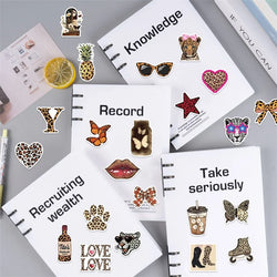 10/30/50PCS Kawaii Leopard Print Sticky PVC Sticker Aesthetic Children's Stationery DIY Decoration Scrapbooking School Supplies (ONLINE ORDER ONLY)