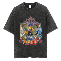 Naruto Rock Lee Streetwear T Shirt Vintage Washed Black (ONLINE ORDER ONLY)