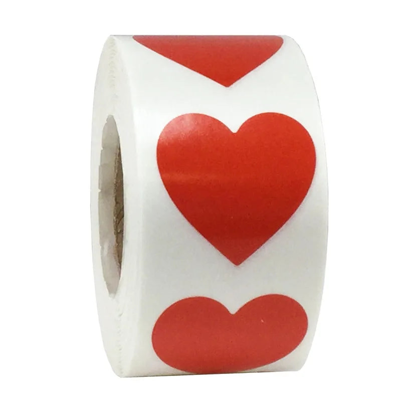 Heart shape of Red Stickers seal labels 50 Labels stickers scrapbooking for Package and wedding decoration stationery sticker (ONLINE ORDER ONLY)