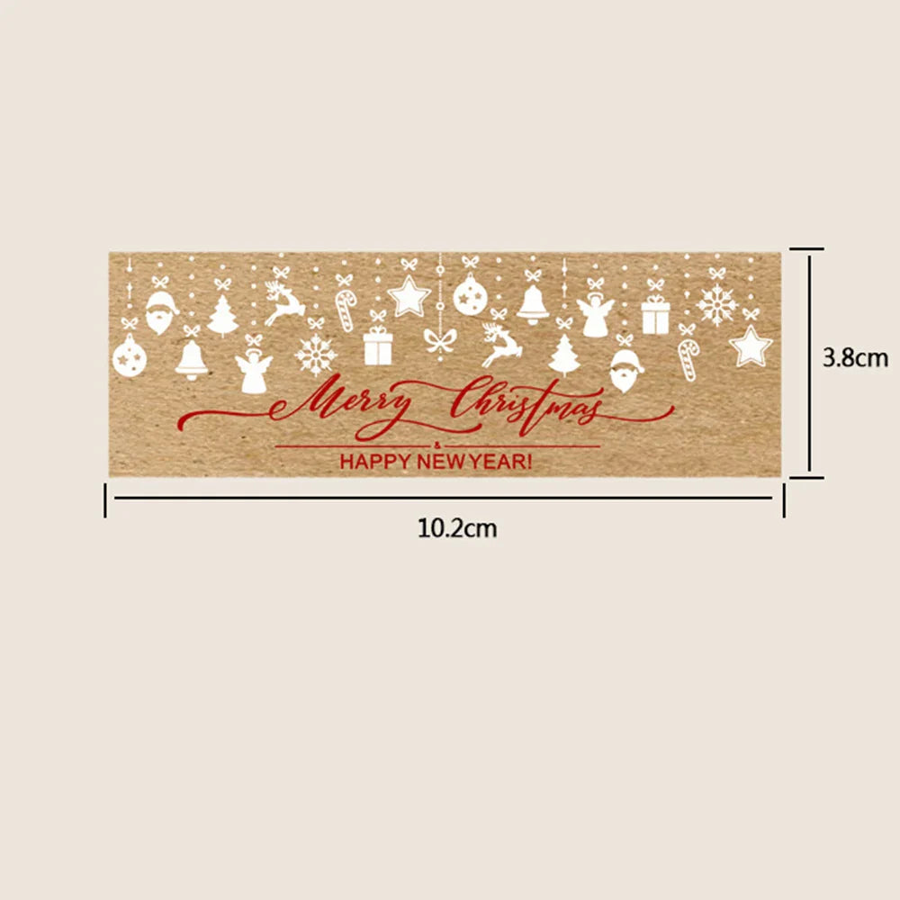 150pcs/roll Merry Christmas Stickers Kraft paper Christmas Gift Packaging Labels for Envelopes Cards Wrapping baking Decoration (ONLINE ORDER ONLY)