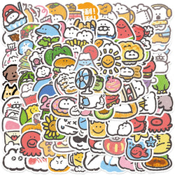 100Pcs Mini MOKMOK Cartoon Cute Sticker For Fridge Luggage Laptop Skateboard Bicycle PVC Waterproof Bottle Decal Stickers (Online Order Only)