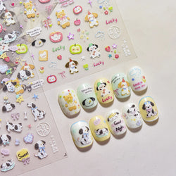 Fruits Apple Strawberry Animals Bear Dog Party Dream Flower Bone Rain Self Adhesive Nail Art Decoration Sticker Manicure Decals (Online Order Only)
