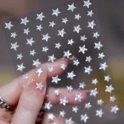 Reflective Glitter 3D Nail Stickers Love/Bear/Butterfly/Flame/Star Design Foils Sliders Manicure Decals Wraps Press on Nail Tool (ONLINE ORDER ONLY)