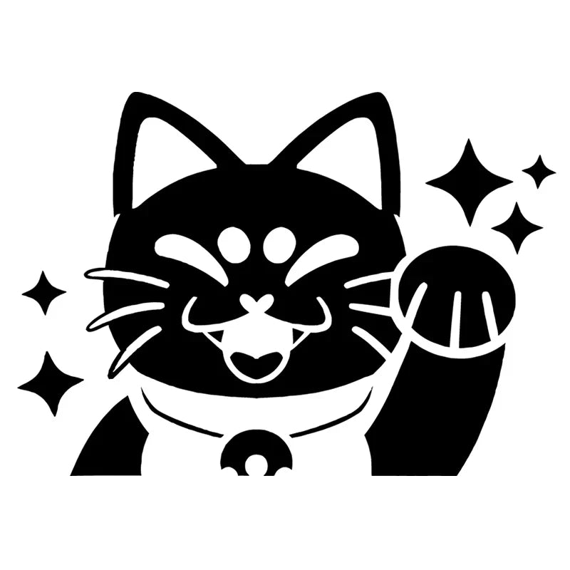 Cute Lucky Cat for Car Stickers Decoration Notebook Motorcycle Cartoon Sticker External Accessories Waterproof PVC Vinyl Decals (ONLINE ORDER ONLY)