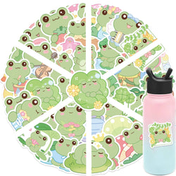 50Pcs Energetic Frog Stickers Waterproof Cute Animals Sticker Scrapbooking Skateboard Luggage Water Bottle Decals (ONLINE ORDER ONLY)