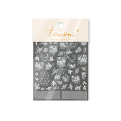 Dreamy Lace Rose Flower Fabric Art Tender Gauze Gird Pearl Pendant Irregular Pattern Nail Art Stickers Decoration Manicure Decal (ONLINE ORDER ONLY)