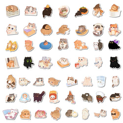 10/30/50/100pcs Funny Cute Animal Cat Cartoon Stickers Laptop Scrapbook Phone Suitcase Diary Decoration Sticker Decal Kids Toy (ONLINE ORDER ONLY)