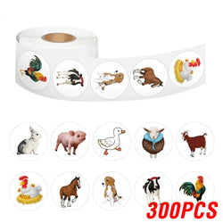 100-500pcs Cartoon Farm Animals Stickers Gift Packaging Lables Stickers Hand Account Sealing Label Reward Sticker Kids Toy (Online Order Only)