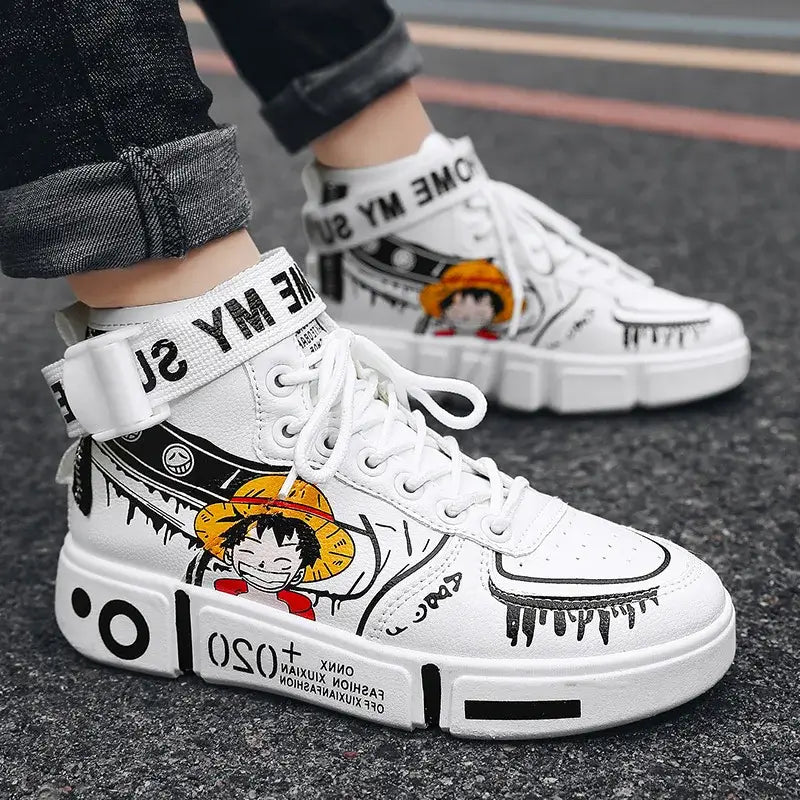 One Piece Luffy High Top Shoes Zoro Anime Sneakers (ONLINE ORDER ONLY)